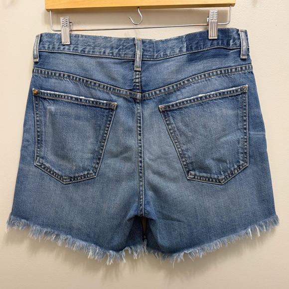 The GREAT. The Easy Cut Off Shorts Distressed Frayed Hem Stretch Denim Size 26 - Picture 3 of 8